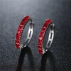 European and American simple large circle earrings, single-row crystal zircon ear buckles, full diamond ear rings, ear studs, women's accessories wholesale details Picture